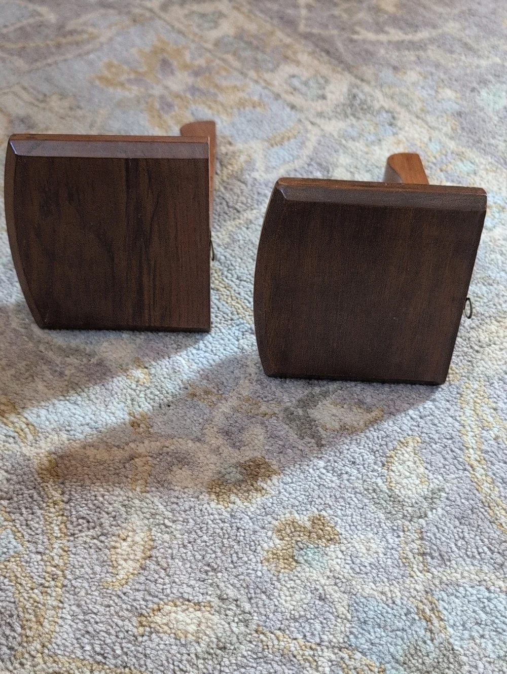 Vintage Wooden Wall Shelf Bracket Pair - Brown
